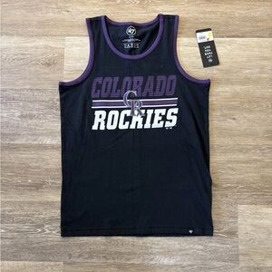 Colorado Rockies Black Run Tank Top Men’s S Small Sleeveless NWT MLB ‘47 Brand
